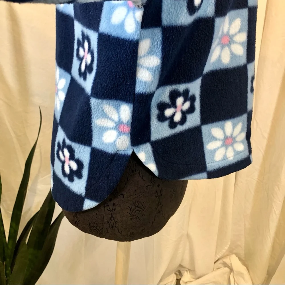 ❤️ LAST DAY Vintage Y2K Retro Floral Print 3/4 Zip Fleece Pullover Jacket - Picture 11 of 14
